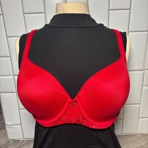 Victoria's Secret Red Body By Victoria Lined Demi Padded Underwire Bra 34DDD 404